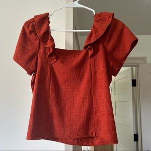 Madewell Textured Top w/ Flutter Detail